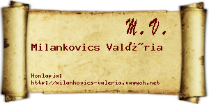 Milankovics Valéria névjegykártya